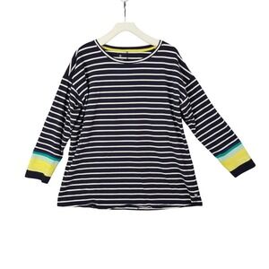 Talbots Striped‎ Knit Long Sleeve Tee Colorblock Cuff Casual Top Womens Size 1X
